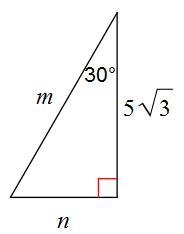 Find m A. 10 B. 5 C.√53 D. 10√3/3-example-1