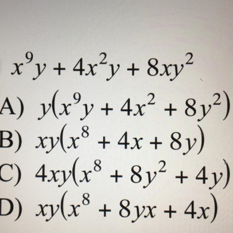 Factor the common factor out of each expression. PLEASE HELP ITS DUE TONIGHT!!!-example-1