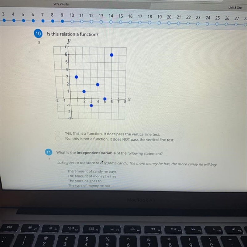 10 and 11.Is this relation a function? у 3 6 7 6 5 4 5 3 2 . 1 . -2 -1 -1 1 2 3 4 g-example-1