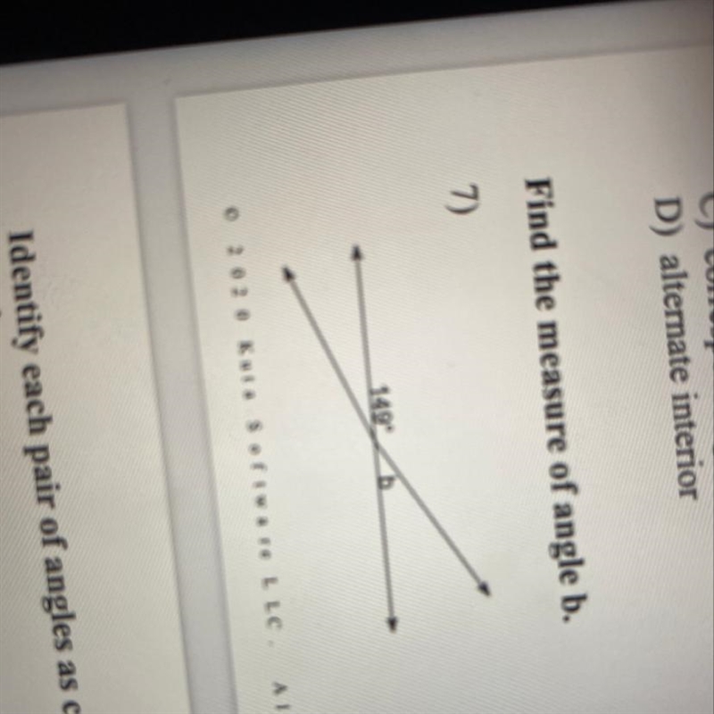 Find the measure of angle b-example-1