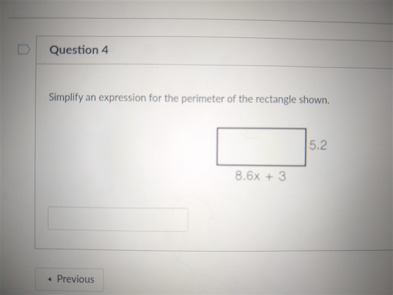 Help meeee it's math ::Simplify an expression for the perimeter of the rectangle shown-example-1