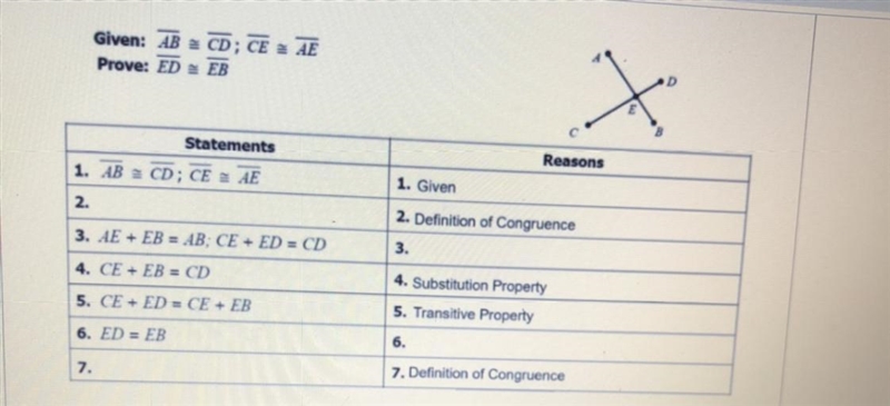 Plz helpp Statement 2) A)Addition property B) Definition of midpoint C) Definition-example-1