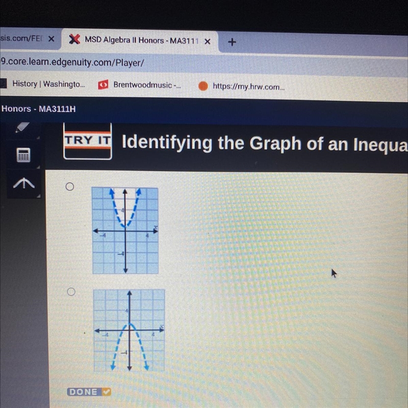 Which graph shows y < x^2 + 1-example-1