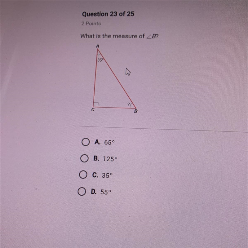 What is the measure of angle B-example-1