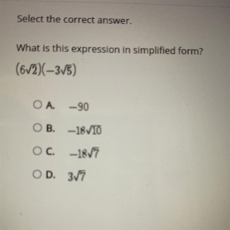 What is this expression in simplified form? (6/2)(-35)-example-1