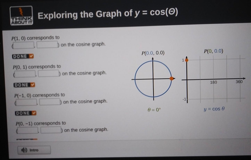 Exploring the graph of y equals cosine Theta​-example-1