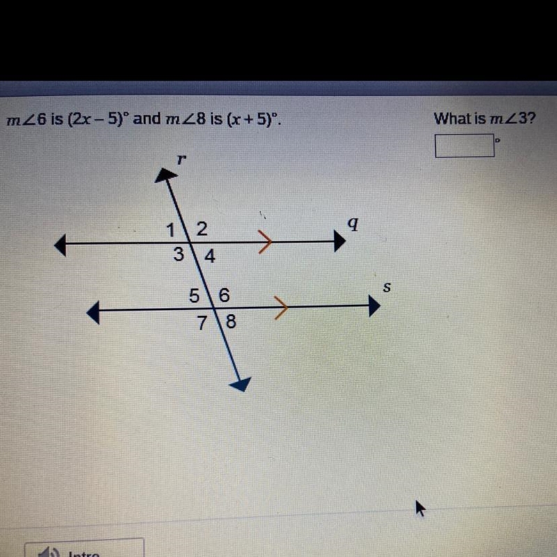 What is m<3 ? M<6 is and m<8 is (x+5-example-1