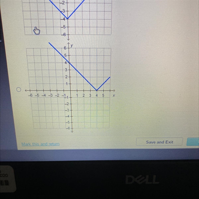 Which graph represents the function f(x) = x– 4?-example-1