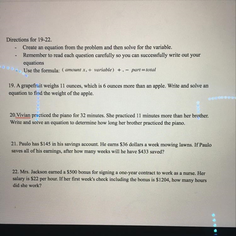 Can someone help me solve this math questions 19-22.-example-1