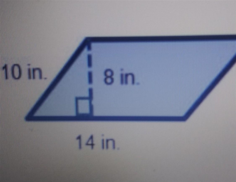 If the height of the parallelogram shown is decreased by 1 inch and the base is decreased-example-1