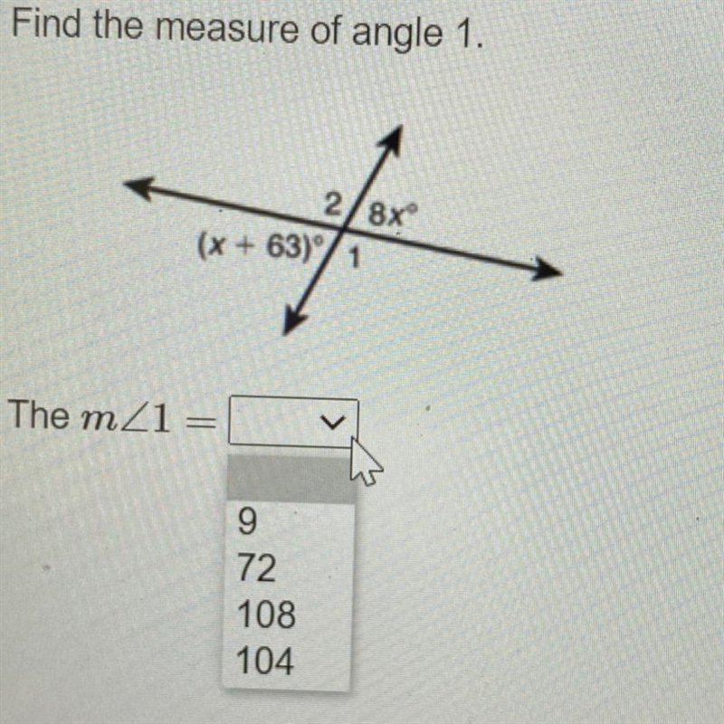 Find the measure of angle 1.-example-1