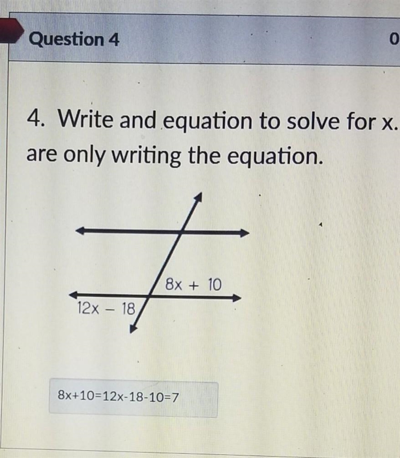 write a equation 2 solve for x you are only writing the equation they said it was-example-1