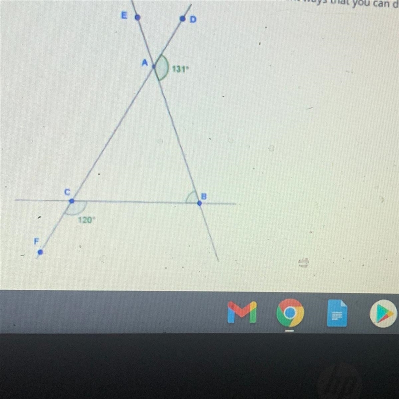 Triangle ABC is shown in the diagram below. Show two different ways that you can determine-example-1