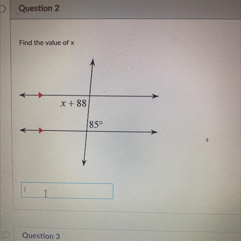 Find the value of x X + 88 850 HELP-example-1