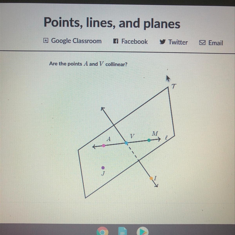 Is A and V a collinear? Yes No-example-1