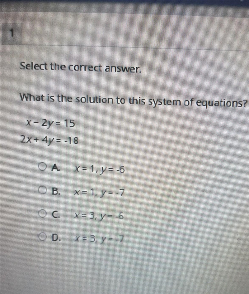 Solving systems of linear equations algbraically. ​-example-1