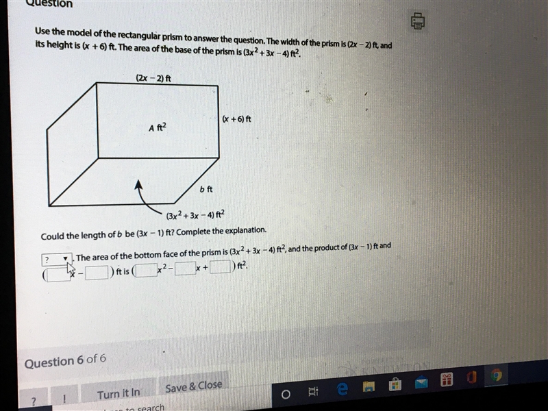 Use the model of the rectangular prism to answer the question. The width of the prism-example-1