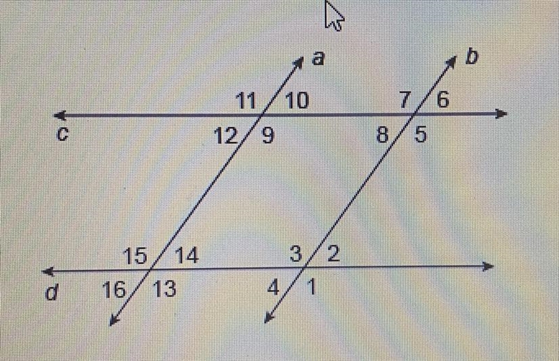 Given m∠12 + m∠15=180° Which lines are parallel, if any must be parallel, based on-example-1