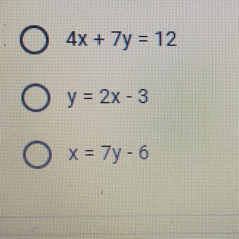 Which equation is in Slope-Intercept Form? *-example-1