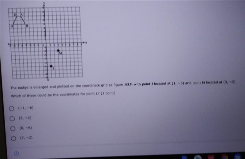 an artist designed a badge for a school club. Figure ABCD on the coordinate grid below-example-1