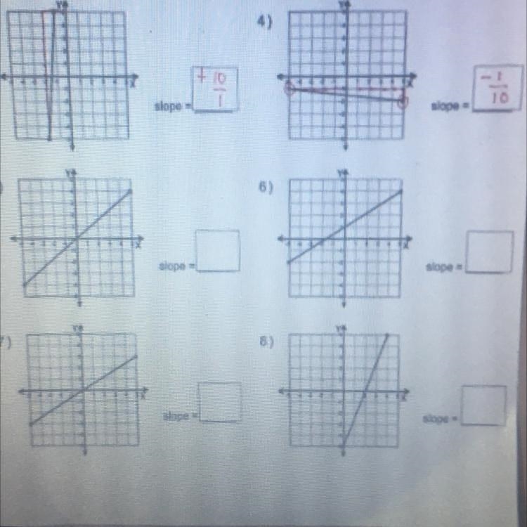 I need to know the slopes of these problems, they all the numbers are 1,2,3,4,5-example-1