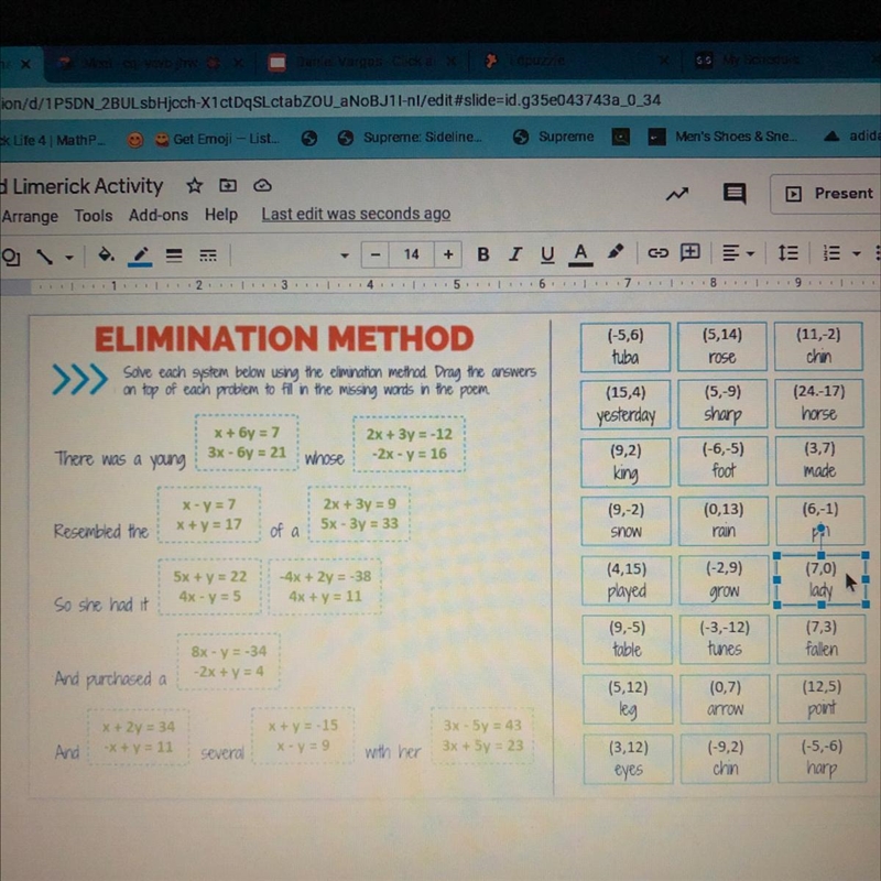 I need help with the elimination method my teacher didn’t explain it very well-example-1