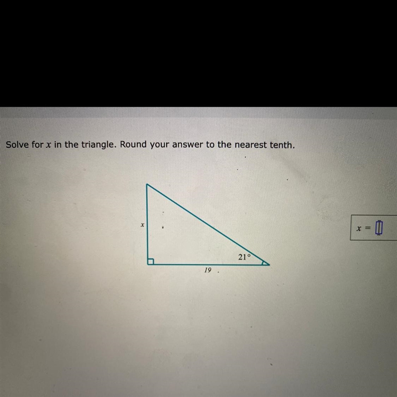 Solve for x in the triangle-example-1