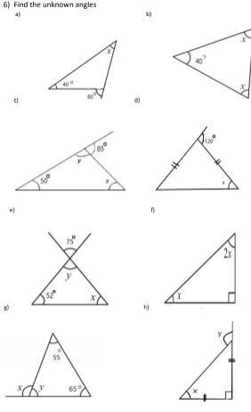 find the unknown angles .......... please answer number wise .................................... please-example-1