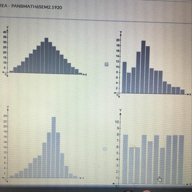 For which distributions is the median the best measure of center? select each correct-example-1