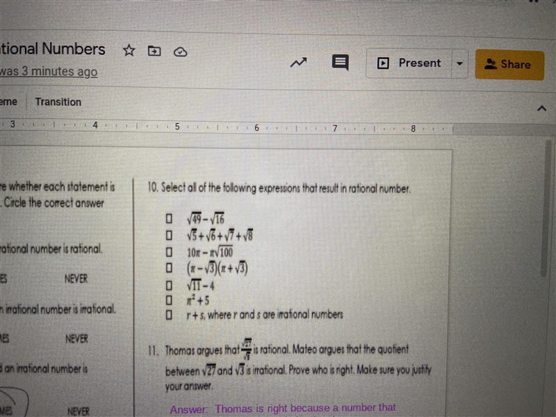 Select all of the following expression that result in rational number-example-1