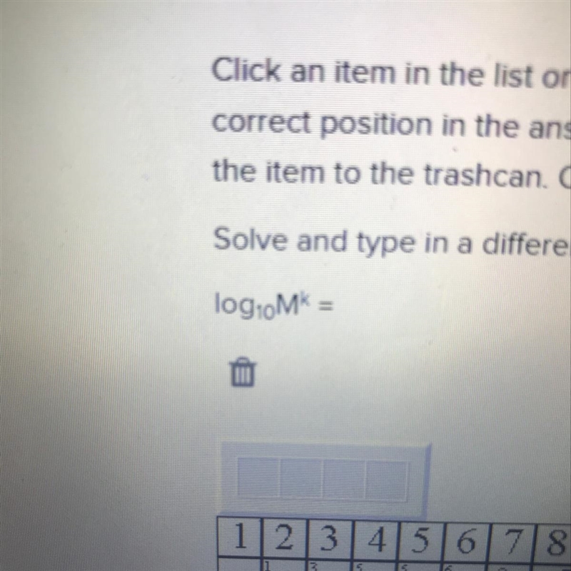 Solve and type in a different form by using the given theorems of logarithms. log-example-1