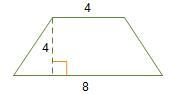 A trapezoid is shown. The lengths of the bases are 4 and 8. The height of the altitude-example-1