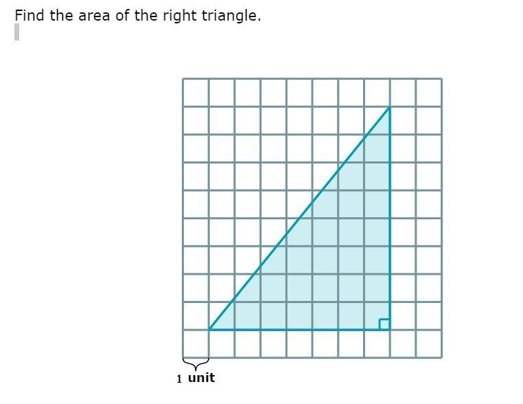 Find the area of the right triangle.-example-1