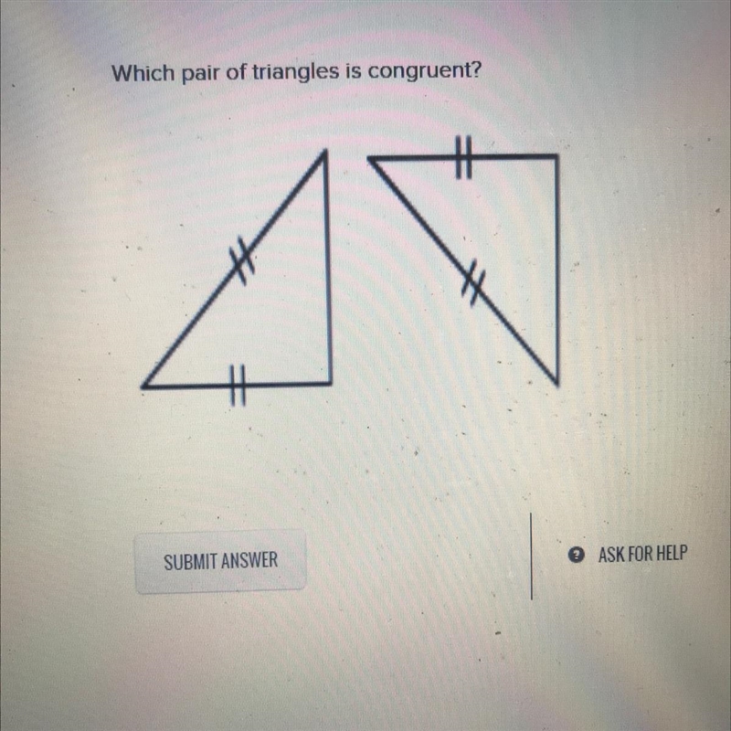 Which pair of triangles is congruent?-example-1