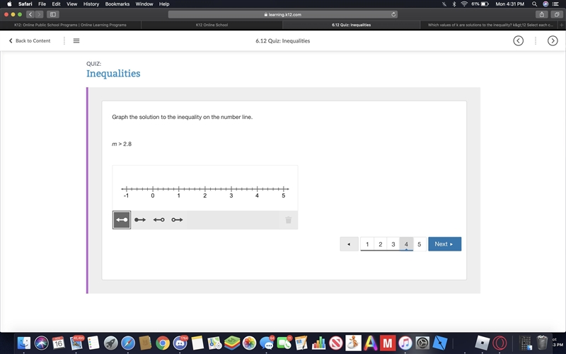 Which values of k are solutions to the inequality? k>12 Select each correct answer-example-1