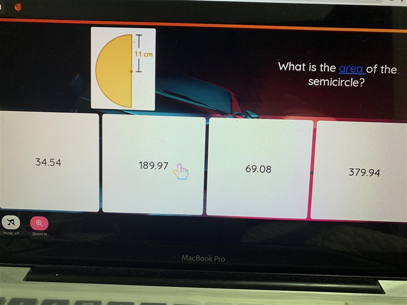 What is the area of the semicircle?-example-1