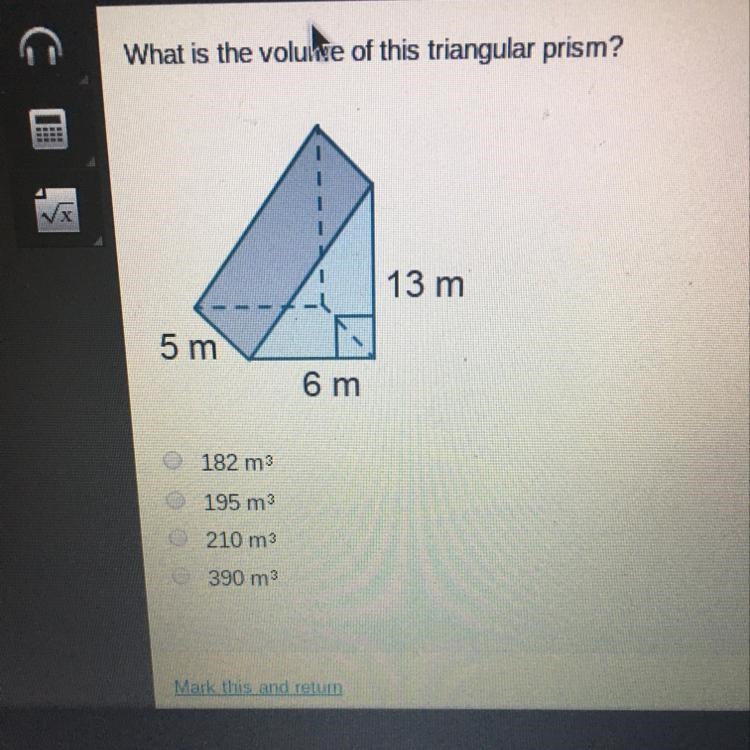 What is the volume of this triangular prism?:HURRY:-example-1