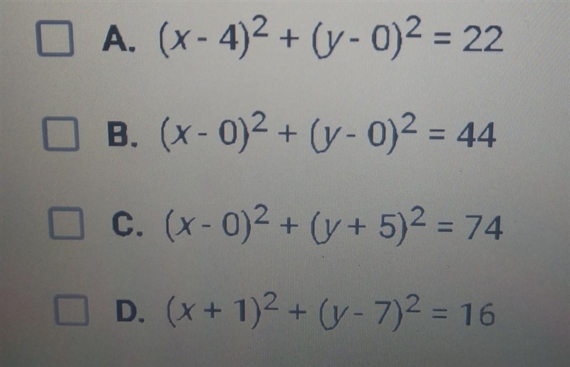 Which of the following circles have their centers on the y-axis check all that apply-example-1