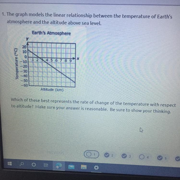 Please helppp Answers: -6.5*C/km -0.29 *C/km -3.5 *C/km -0.15 *C/km-example-1