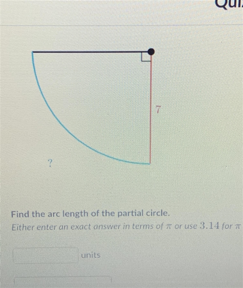 Find the arc length of the Partial circle. Either answer an exact answer in terms-example-1