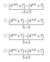 Which expression below gives the average rate of change of the function h(x) = 4^x-example-1