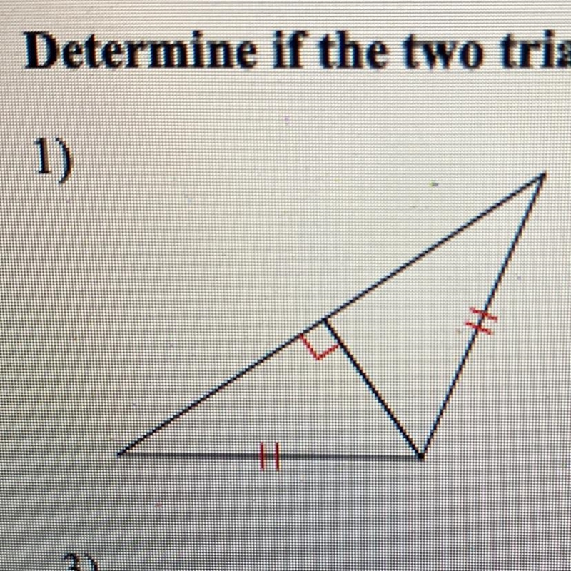 Are the 2 triangles congruent?-example-1