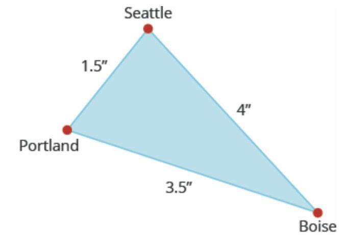 On the map, Seattle, Portland, and Boise form a triangle whose sides are shown in-example-1