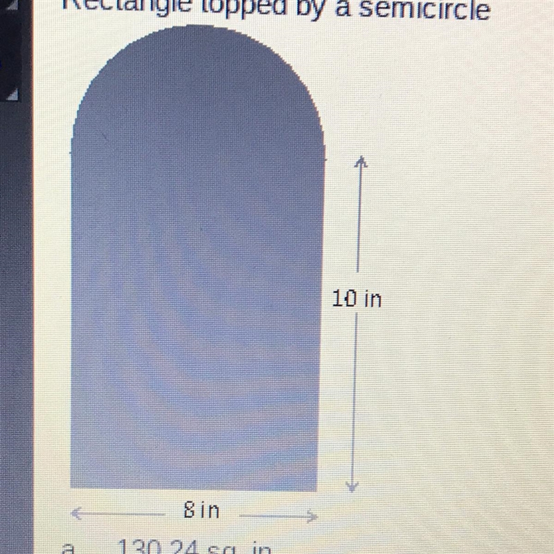 Find the area of the figure. If you need to use in your computation, approximate its-example-1