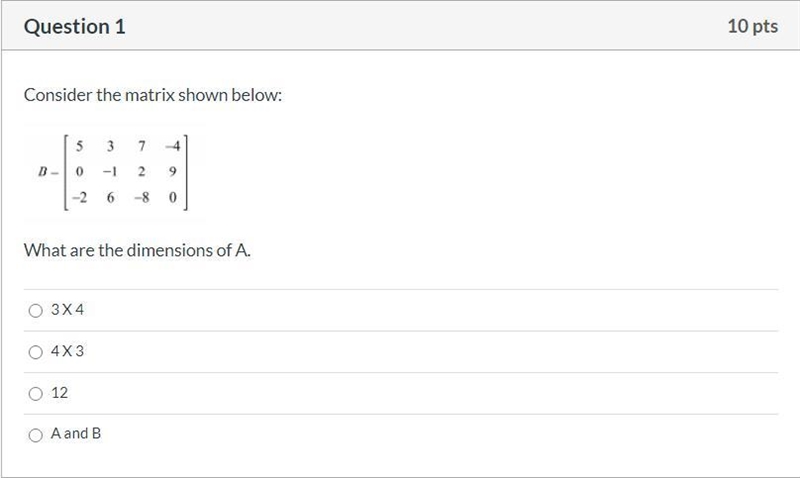 Please help! Correct answer only, please! Consider the matrix shown below: What are-example-1