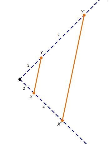 Q:What is the scale factor of this dilation? 1. 1/2 2. 1/3 3. 2 4. 3-example-1