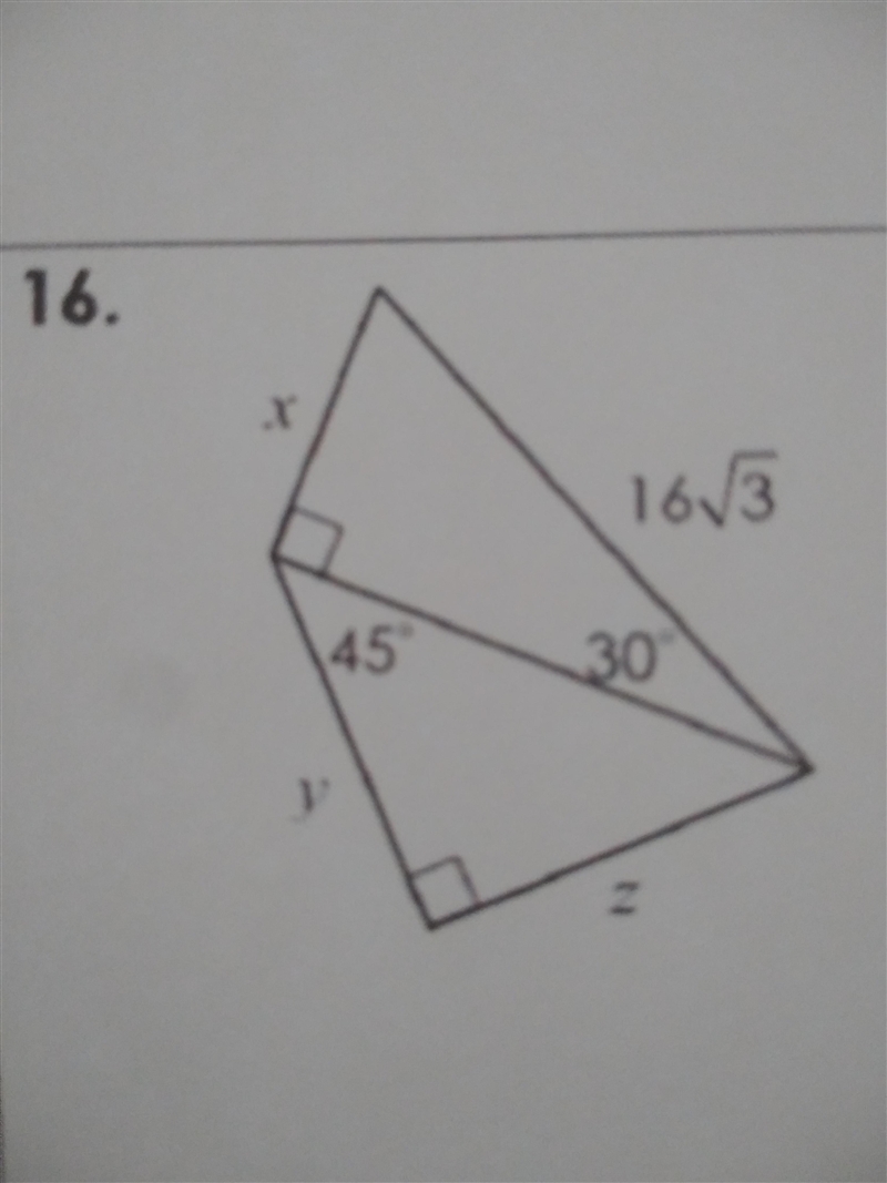 Unit 8: Right Triangles & Trigonometry Homework 2: Special Right Triangles...Please-example-1