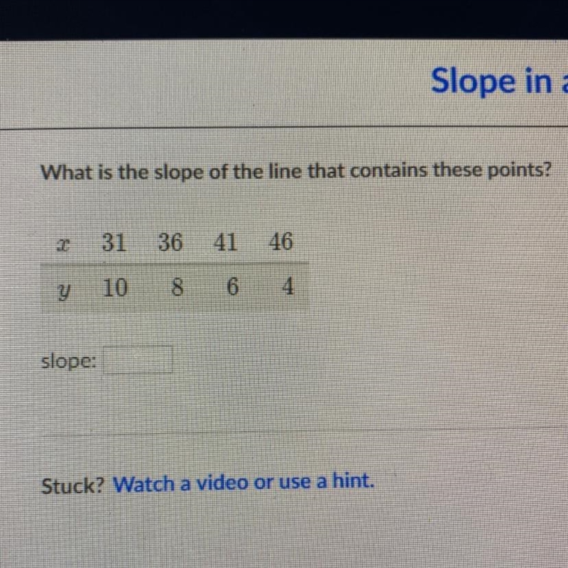 What is the slope of the line that contains these points? please help-example-1