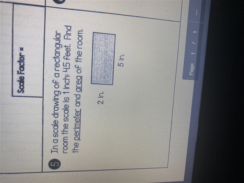 In a scale drawing of a rectangler room the scale is 1 inch 4.5 feet find the perimeter-example-1