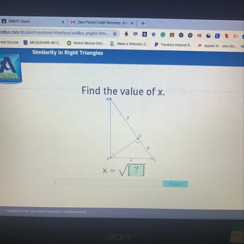 Geometry: Find the value of X-example-1